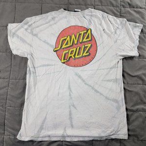 Santa Cruz Classic Dot Mens Large White T Shirt Tee Skateboard Athletic Casual